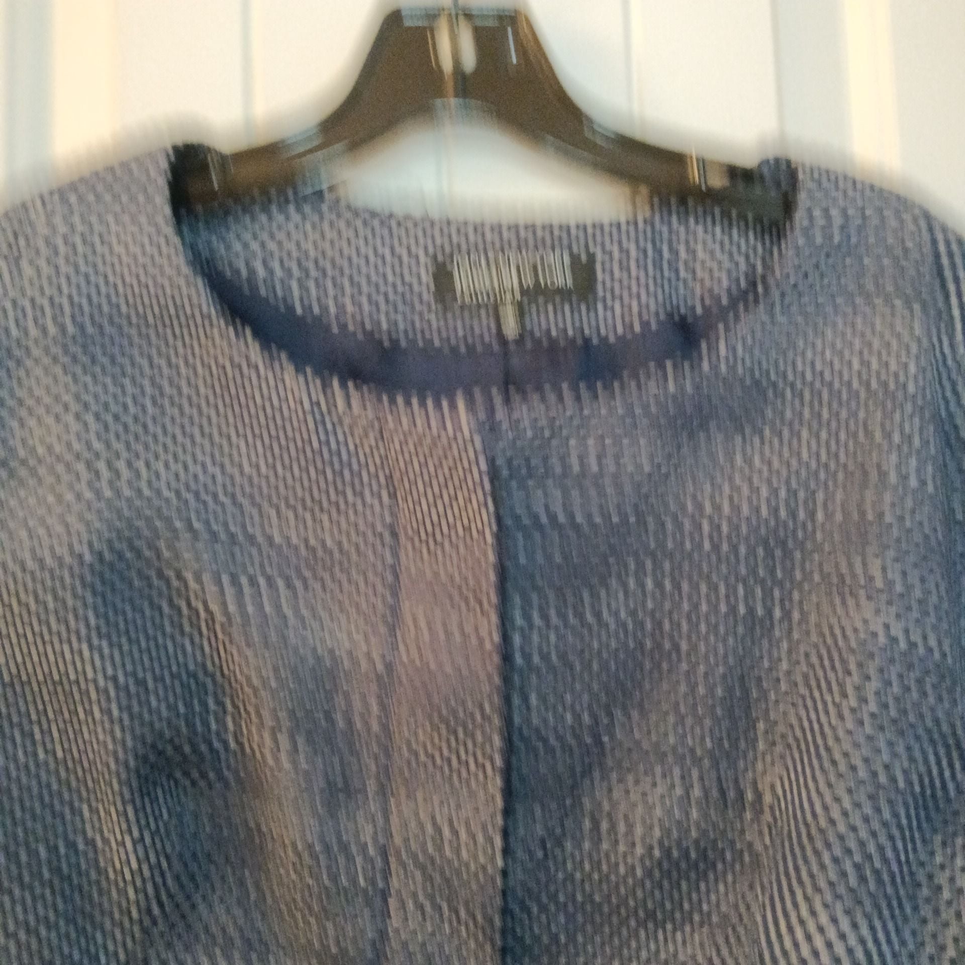 Jones New York Collection Women's Size 6 Navy Blue Textured Zip-Front Jacket 7