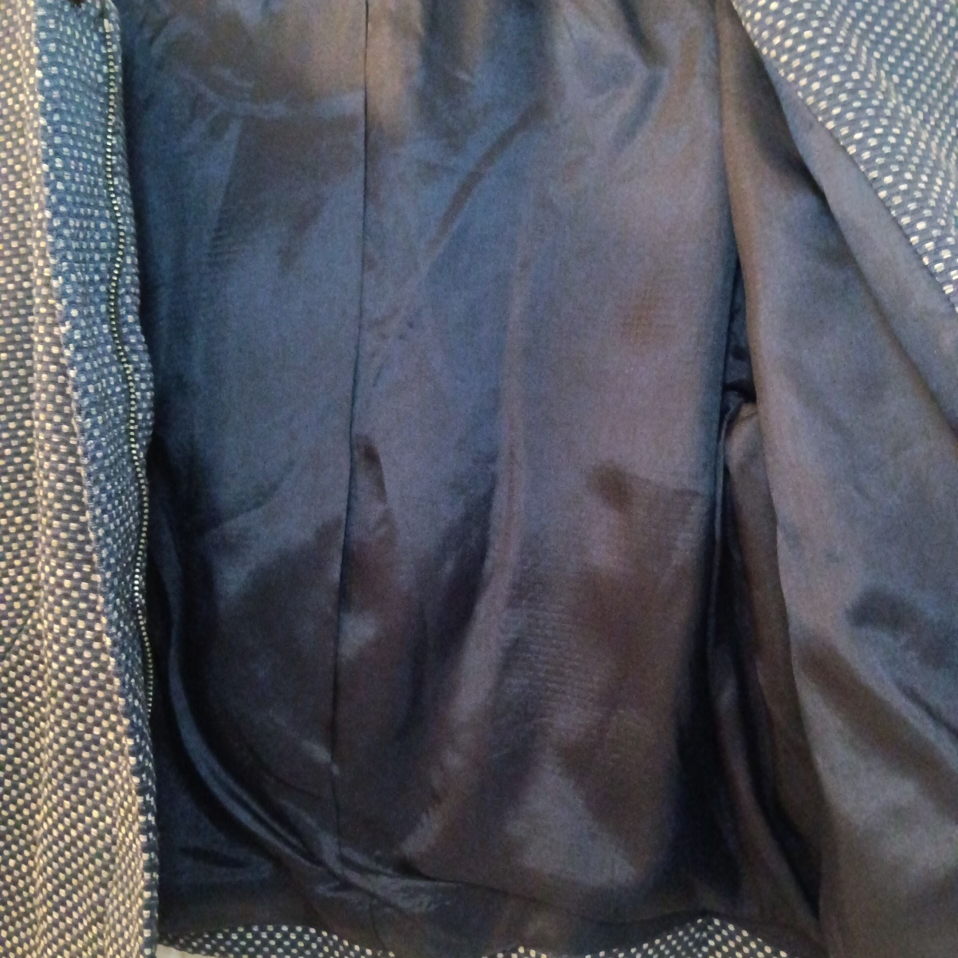 Jones New York Collection Women's Size 6 Navy Blue Textured Zip-Front Jacket 12