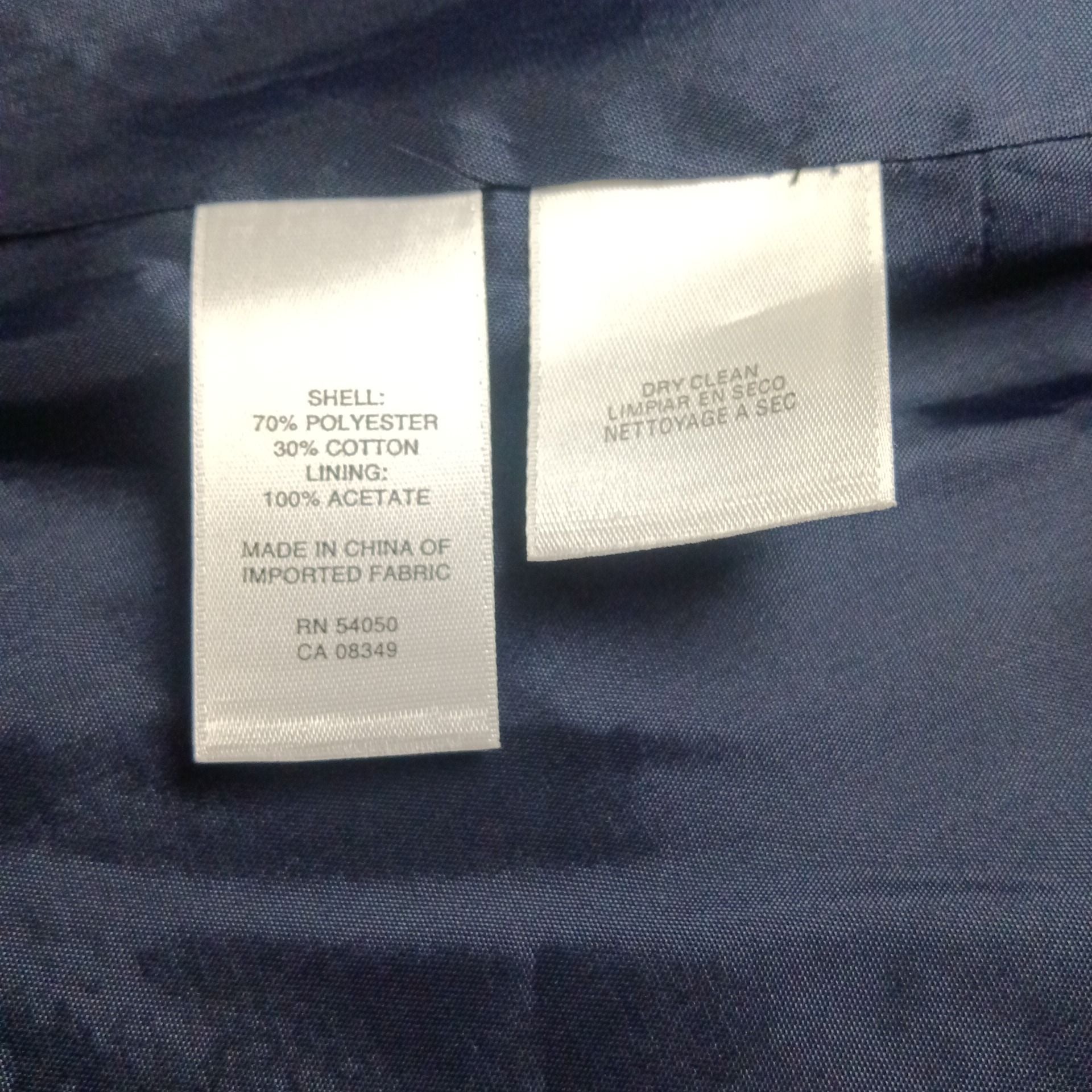 Jones New York Collection Women's Size 6 Navy Blue Textured Zip-Front Jacket 13
