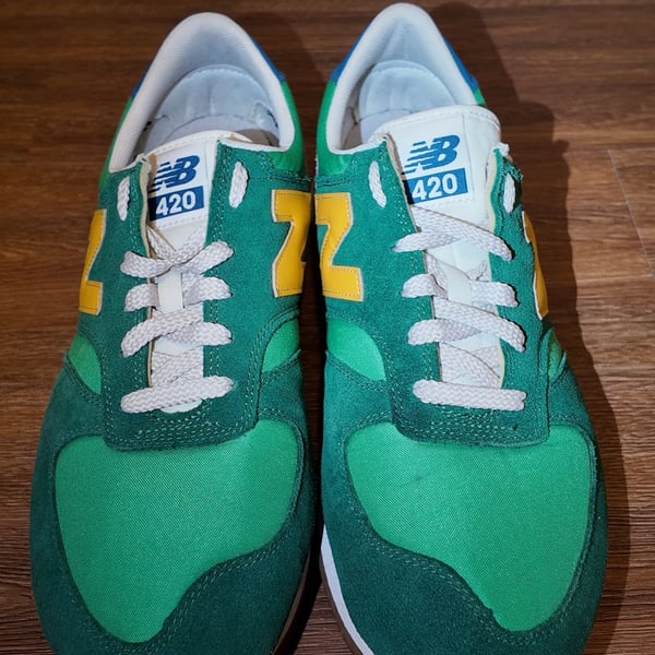 New Balance 420 Men's Lifestyle Sneakers – Green/Yellow, Size 11.5