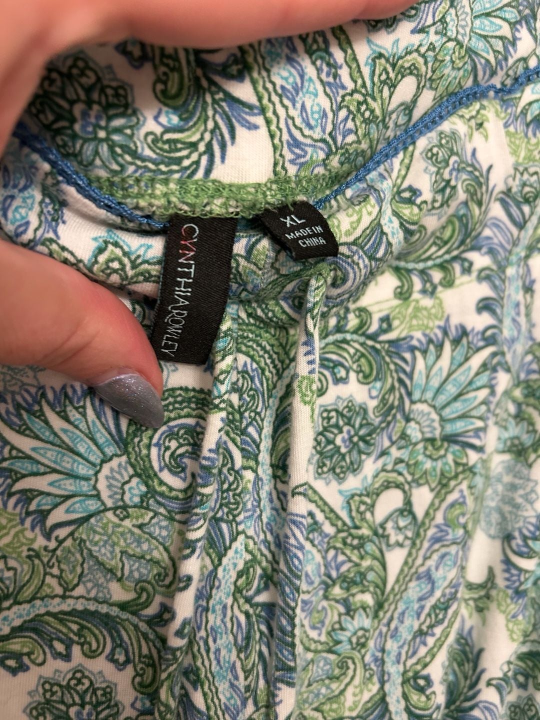 Cynthia Rowley Women's Paisley Print Pajama Pants Size XL 2