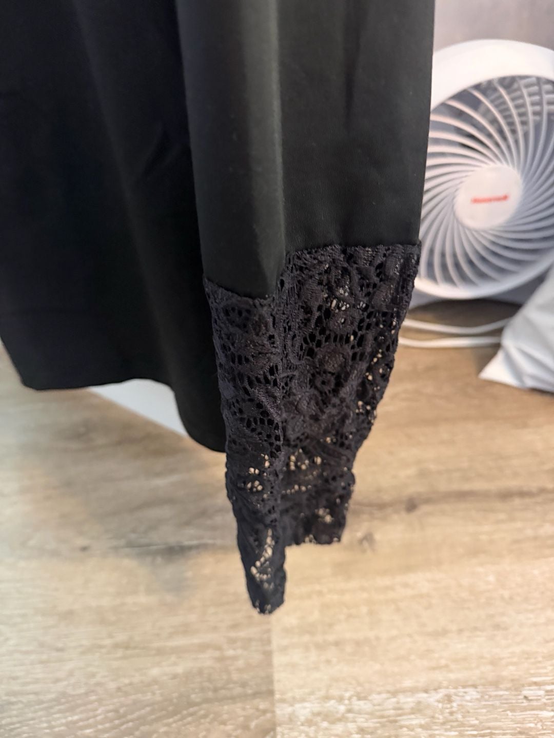 Black Long Sleeve Top with Lace Detail Size XL more like Large 5