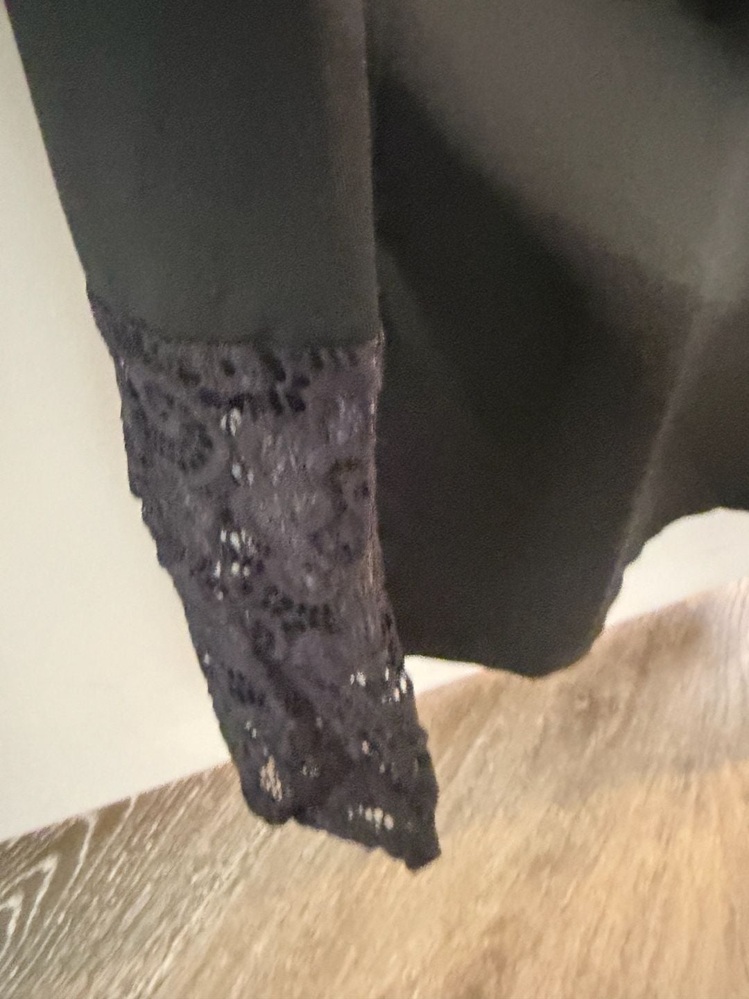 Black Long Sleeve Top with Lace Detail Size XL more like Large 7