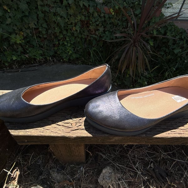 FitFlop Shuv Metallic Leather Ballet Flats