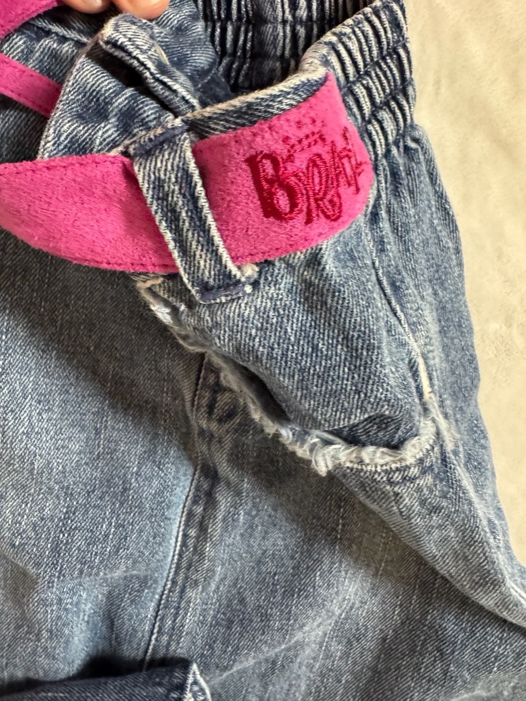 Bratz Girls Denim Skirt Size 6/6X Embroidered Floral Tie Waist 7