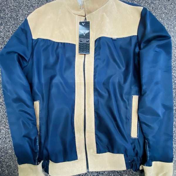 Emporio Italia Collezioni Suede and Nylon Bomber Jacket