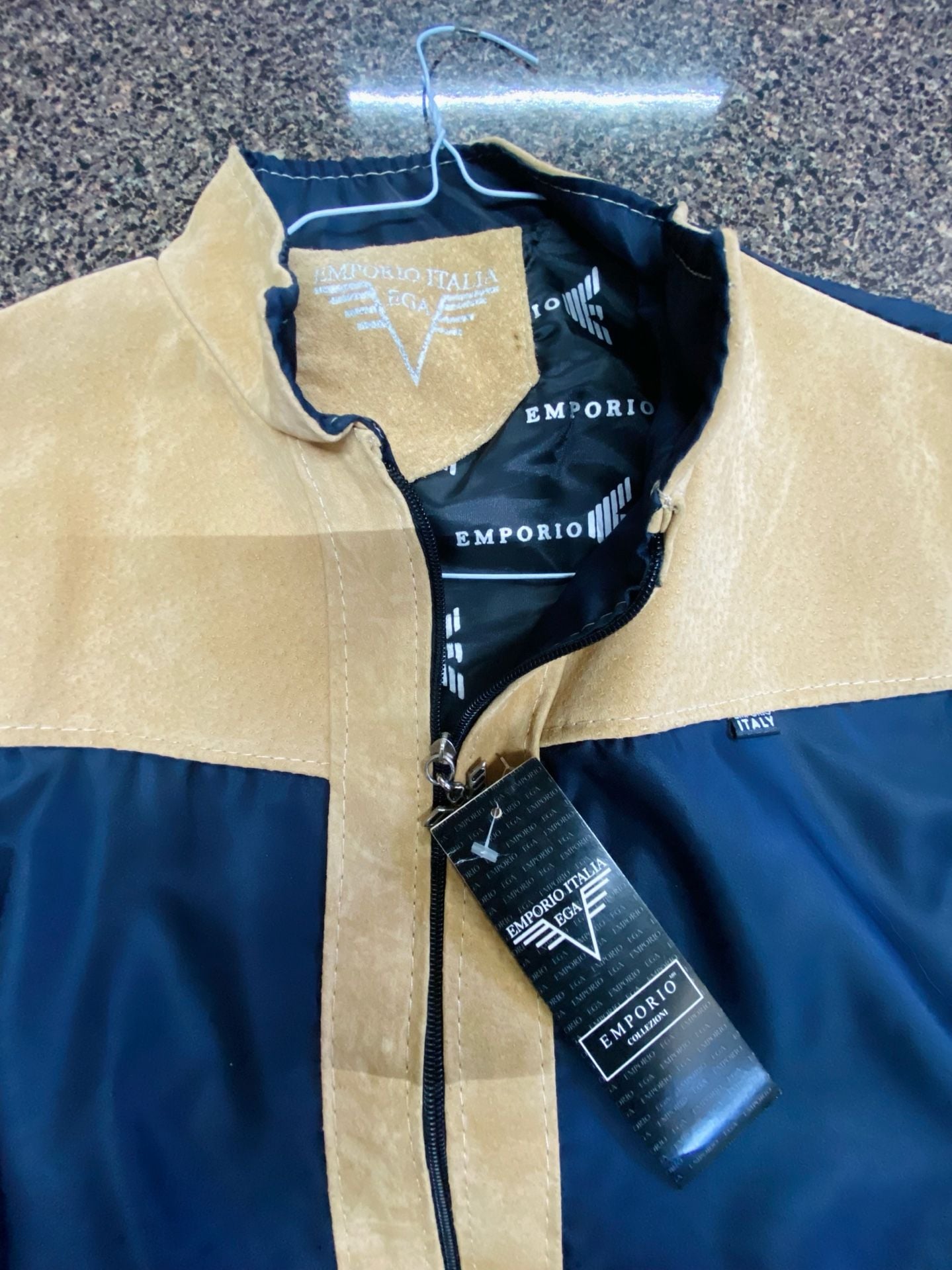 Emporio Italia Collezioni Suede and Nylon Bomber Jacket 2