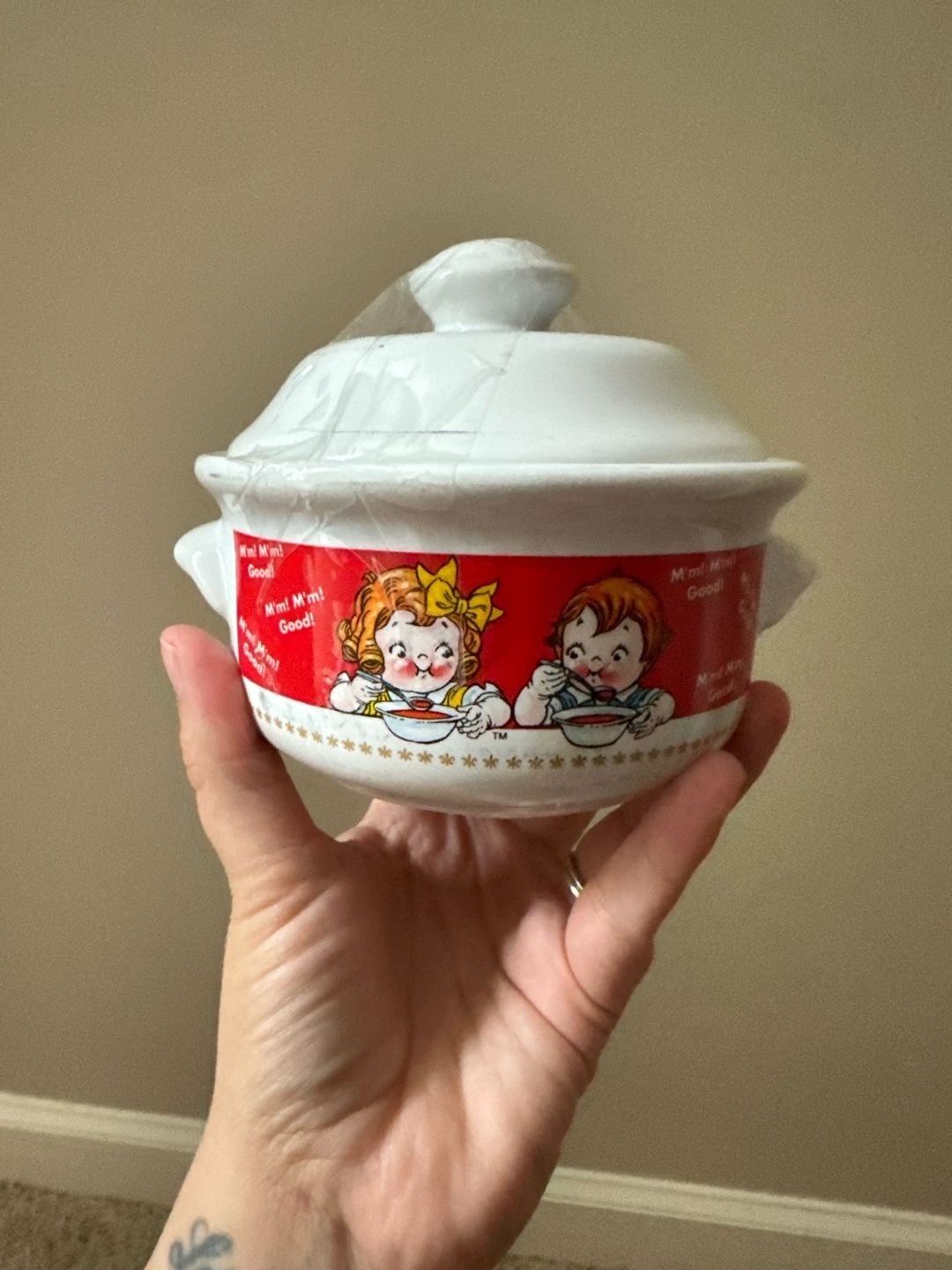 Vintage Campbell's Soup Kids Ceramic Lidded Bowl 1