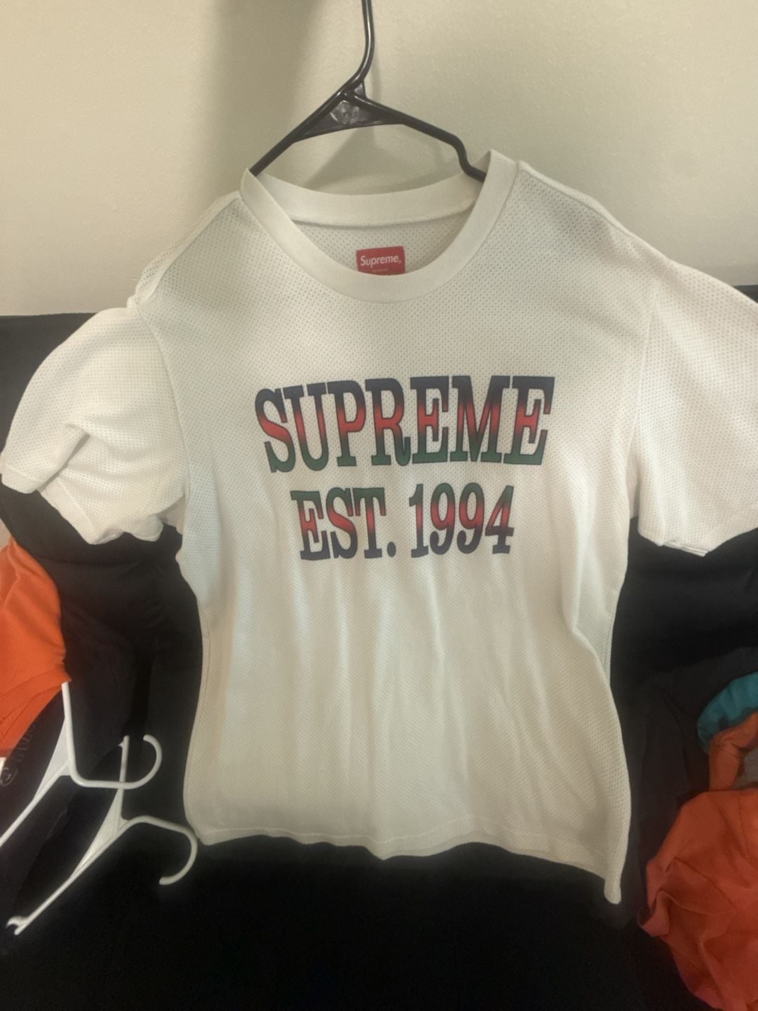 Supreme SS20 Est. 1994 Mesh Jersey T-Shirt White 1