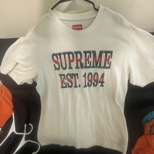 Supreme SS20 Est. 1994 Mesh Jersey T-Shirt White
