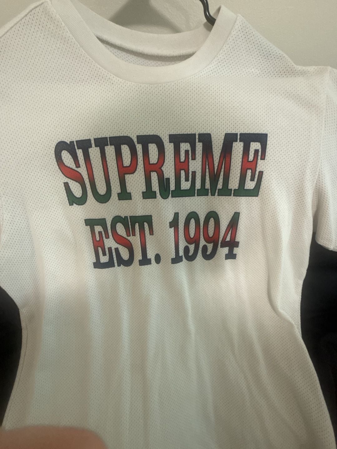 Supreme SS20 Est. 1994 Mesh Jersey T-Shirt White 2