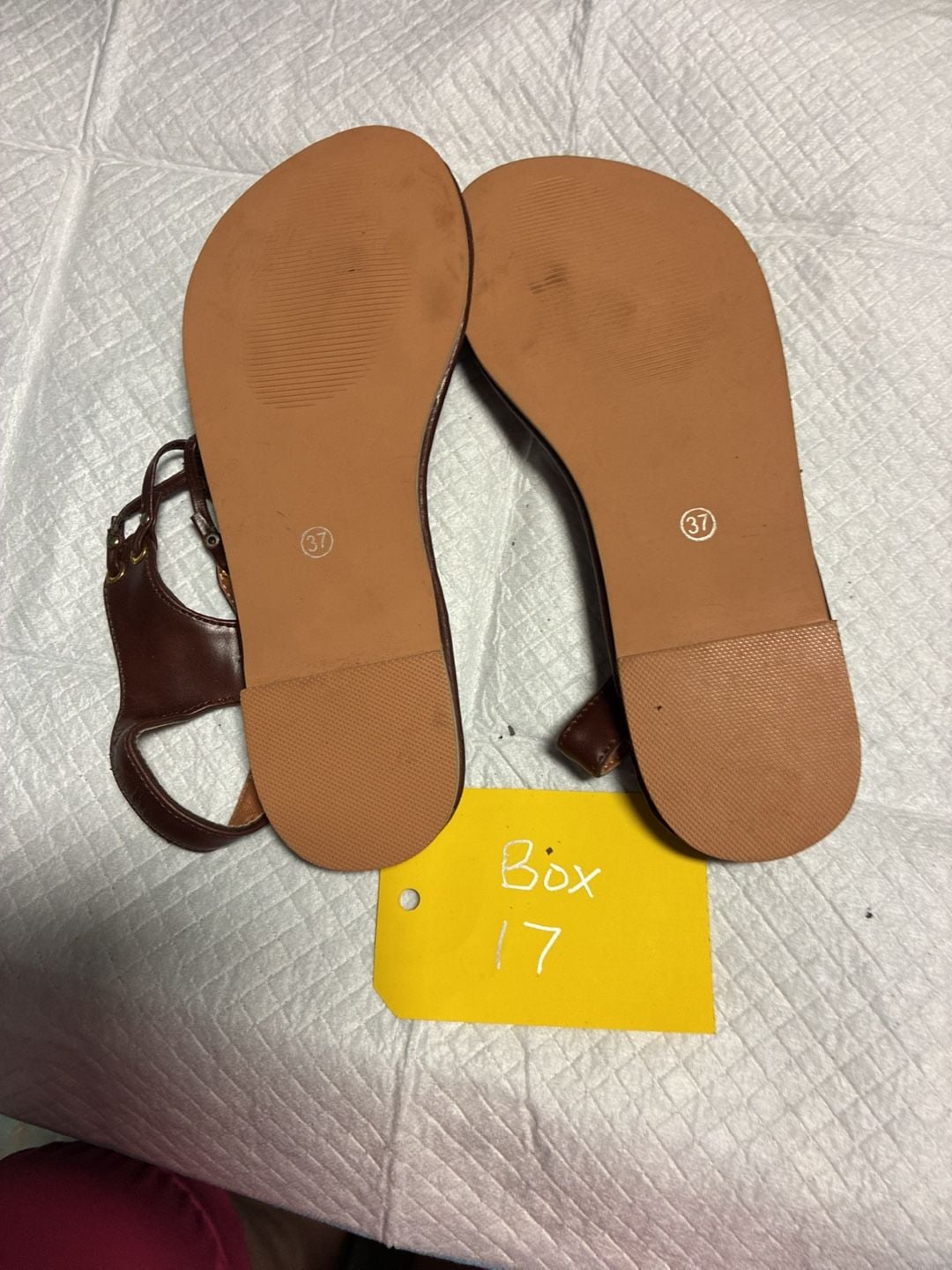 Unbranded Brown Braided T-Strap Sandals Size 37 3