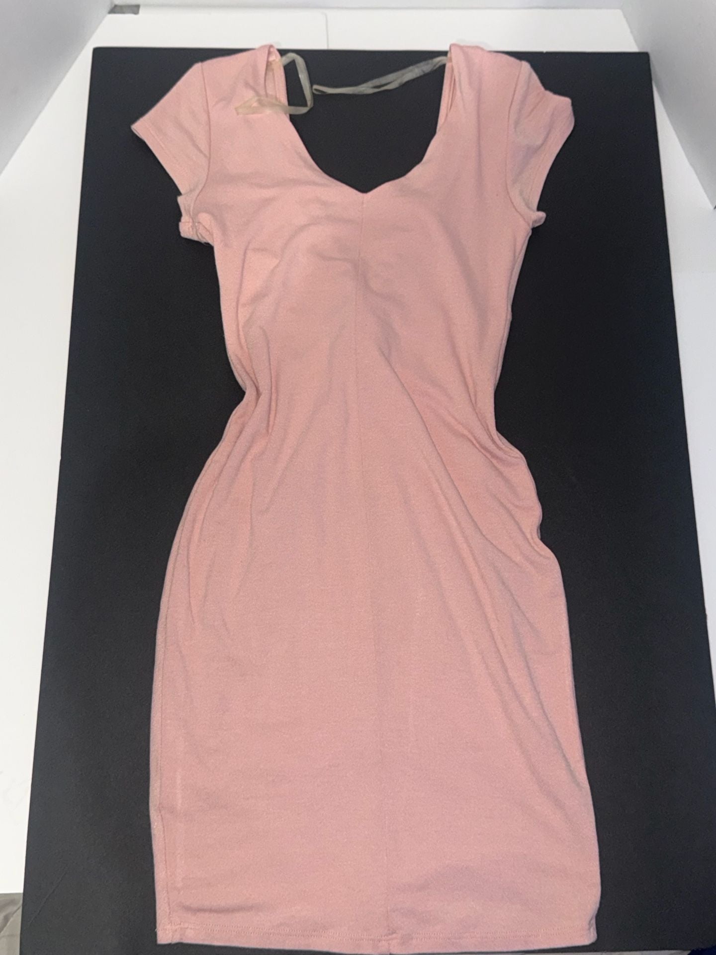 Black Bead USA Pink Twist Front Mini Dress Size S 10