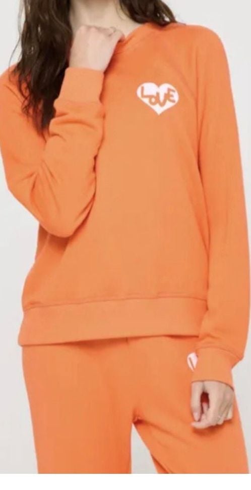 Spiritual Gangster Heart Forever Crew Sweatshirt Orange Size XS 2