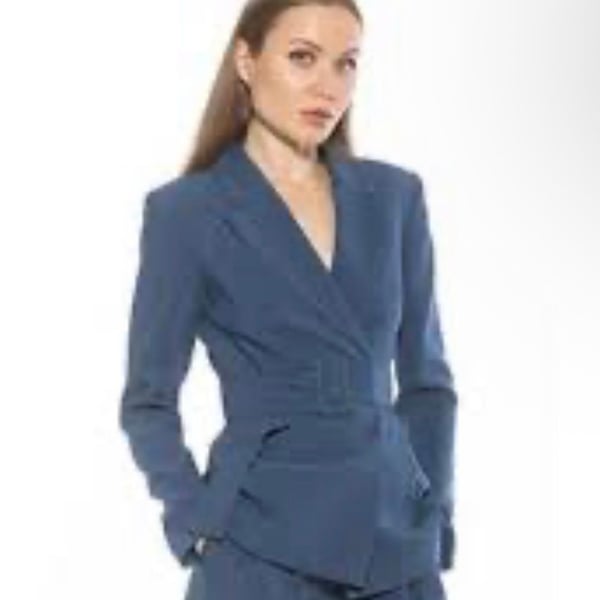 Alexia Admor Janna Longline Blazer In Navy