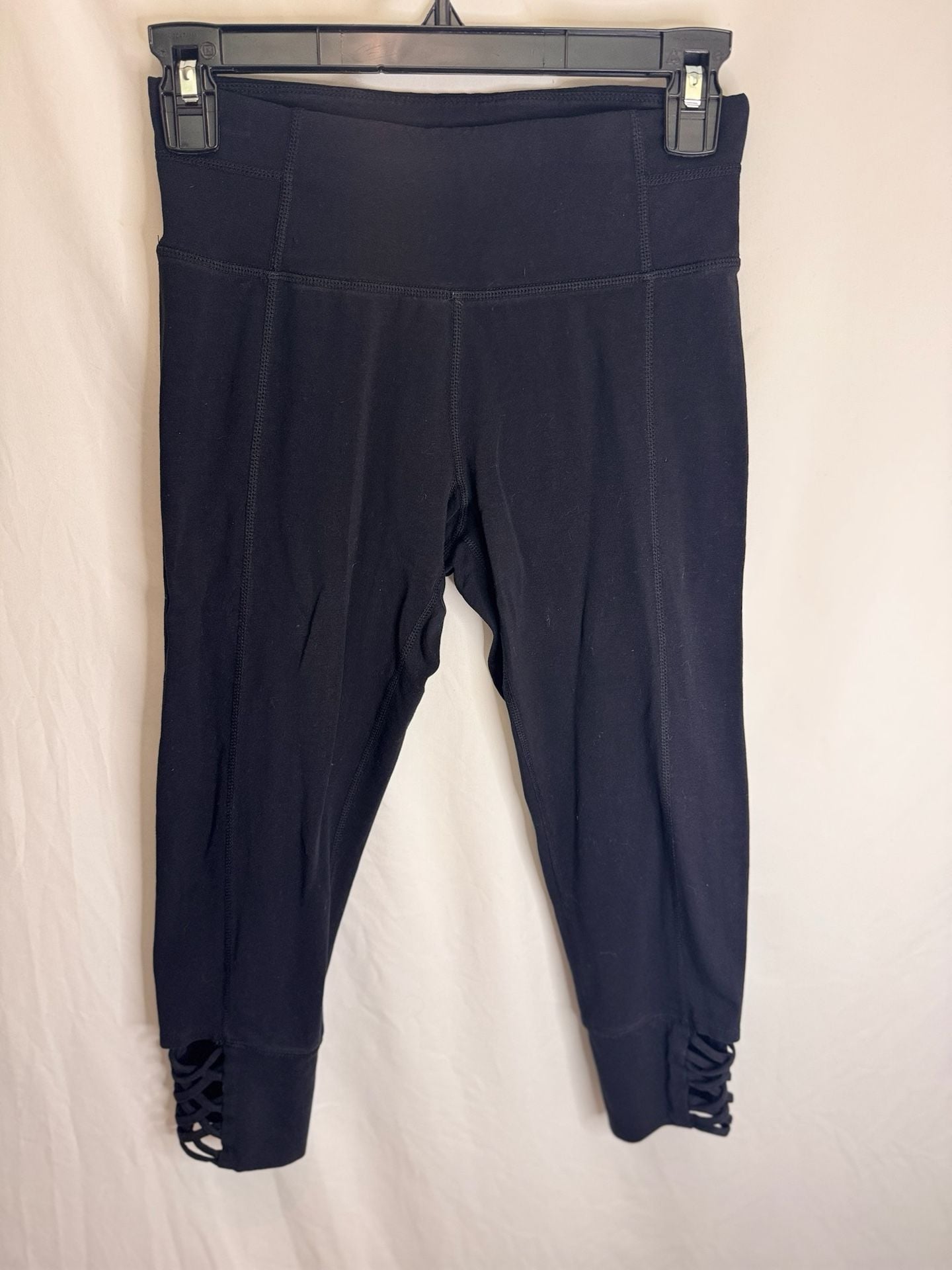 Calvin Klein Performance Black Crisscross Lace-Up Hem Leggings Size S y2k 2