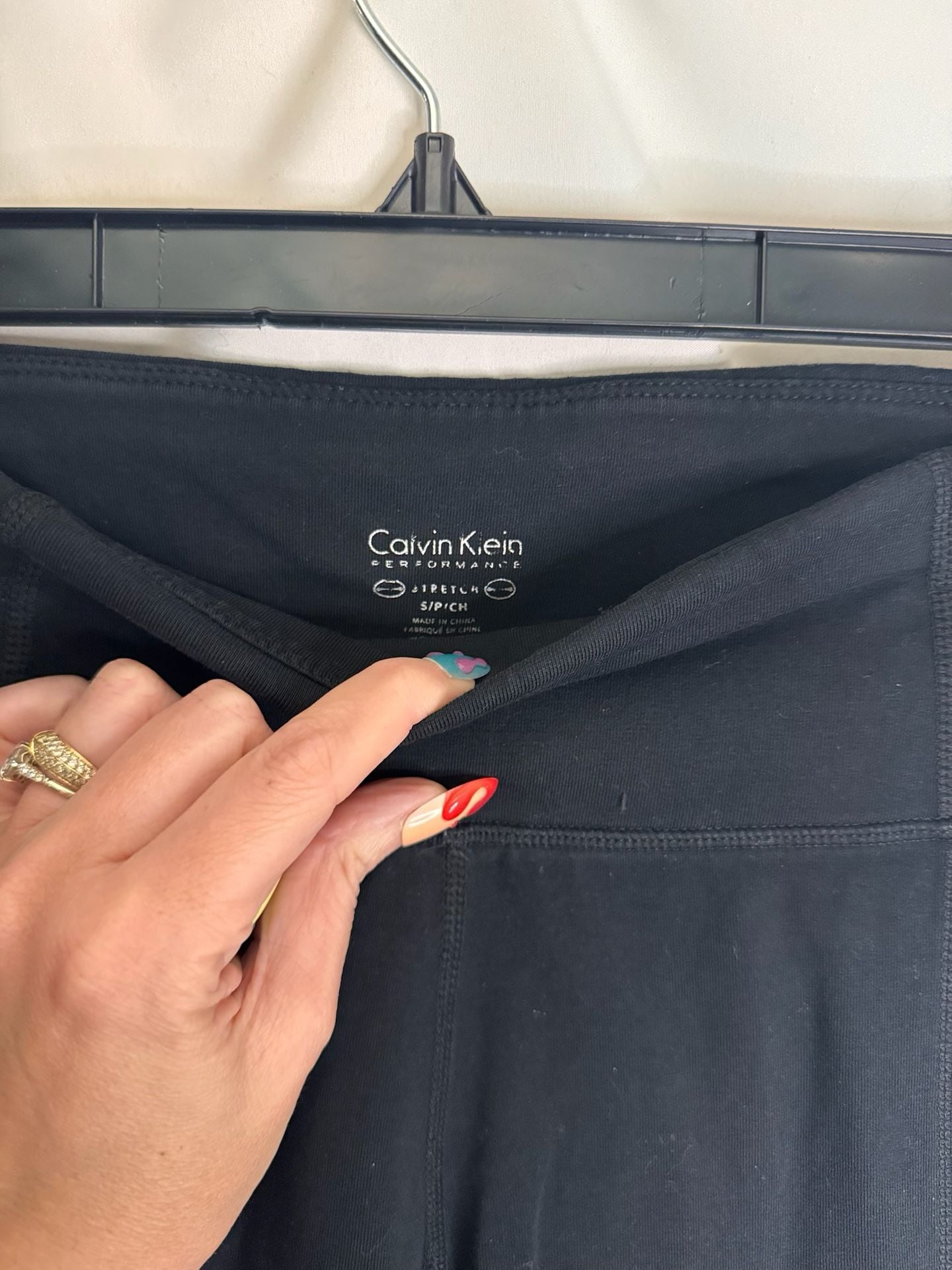 Calvin Klein Performance Black Crisscross Lace-Up Hem Leggings Size S y2k 4