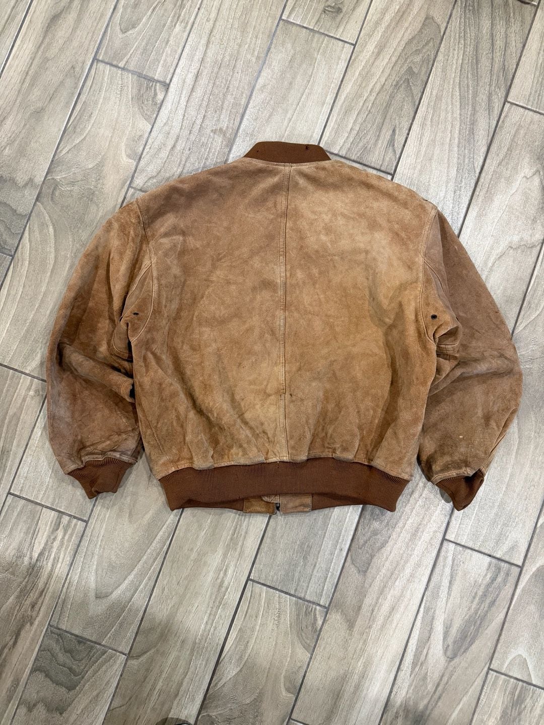 Vintage Banana Republic Safari & Travel Leather Bomber Jacket Size M 8