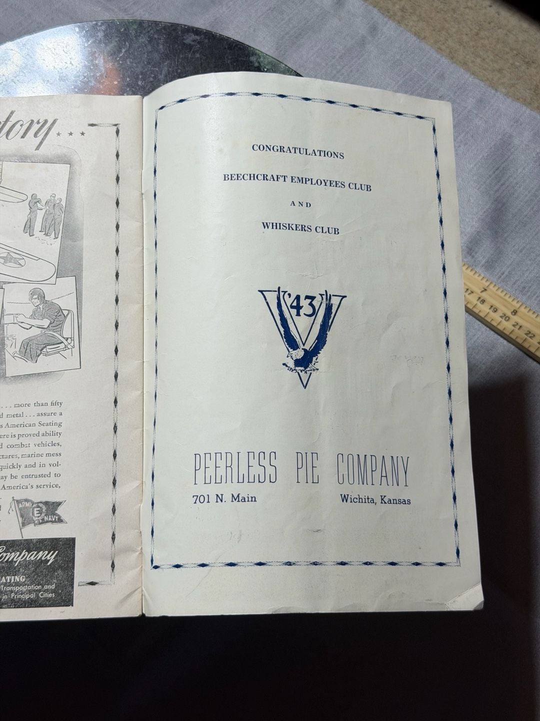 Vintage 1943 Beechcraft Employees Club Back-A-Buddy Carnival Souvenir Program 8