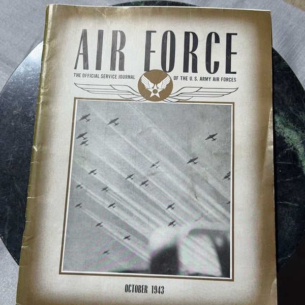Vintage Air Force Service Journal October 1943 Magazine MINT
