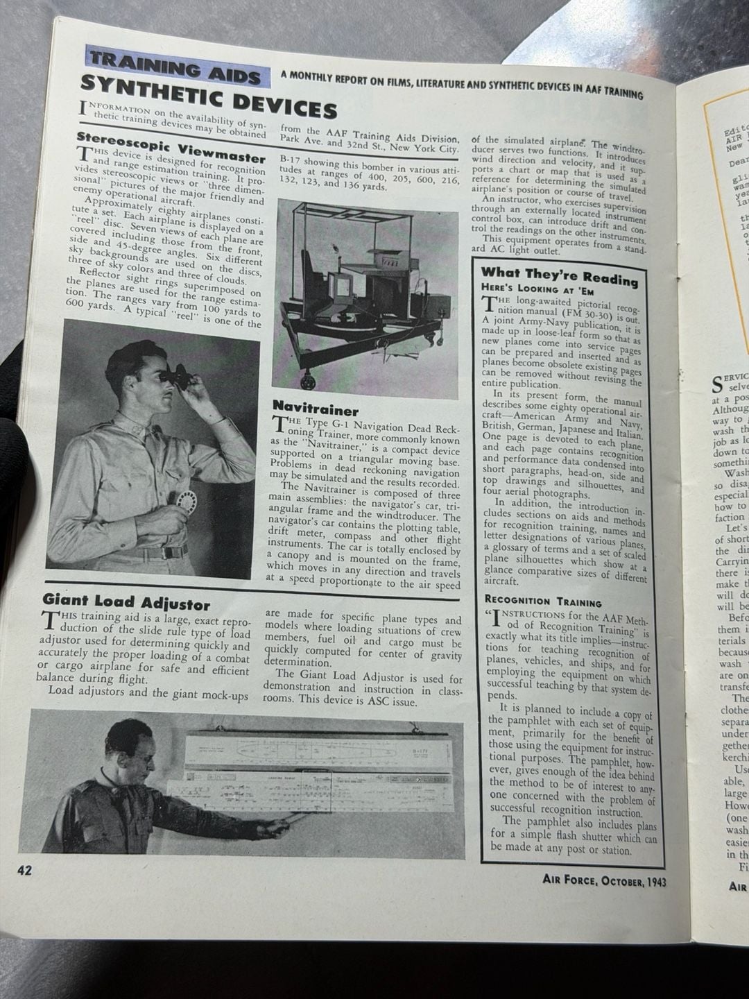 Vintage Air Force Service Journal October 1943 Magazine MINT 6