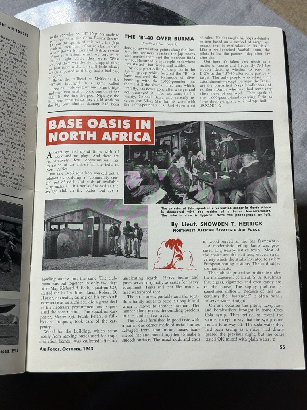 Vintage Air Force Service Journal October 1943 Magazine MINT 9