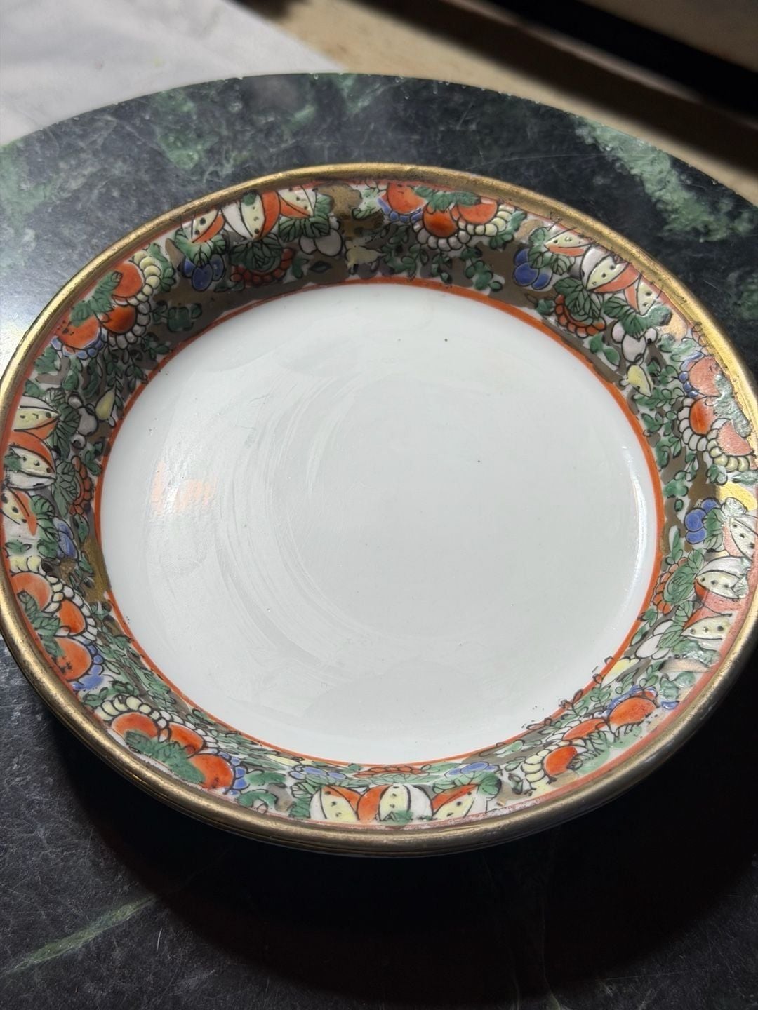 Japanese Famille Rose Floral and Butterfly Porcelain Bowl Made in Macau 1