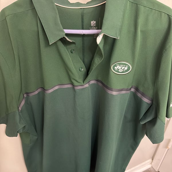 Nike New York Jets NFL On Field Dri-FIT Polo Green Men’s XXL 2XL Football