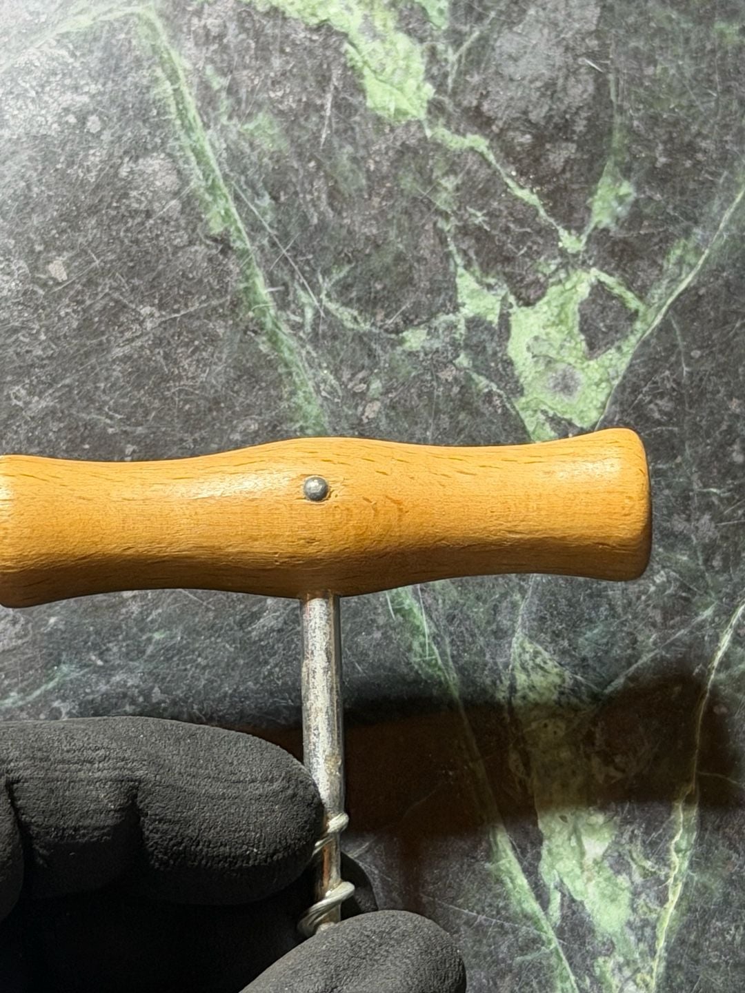 Vintage EB Italy Wooden T-Handle Corkscrew with Star Detail 3