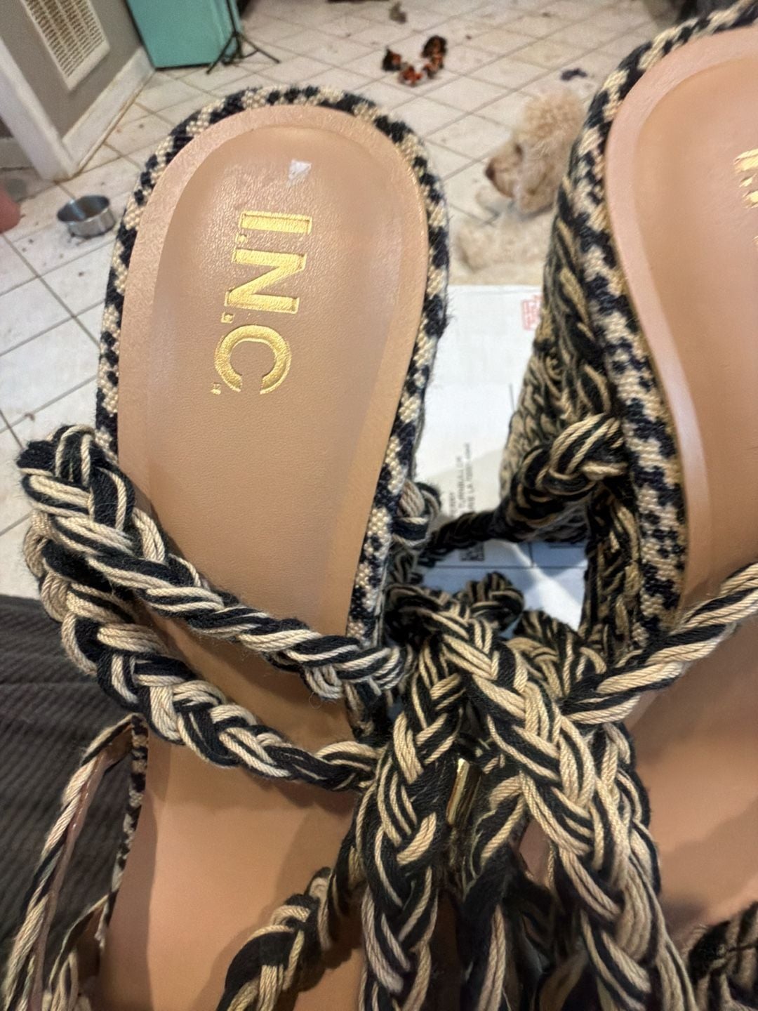 I.N.C. Cambri Lace-Up Braided Wedge Sandals Size 12M 3