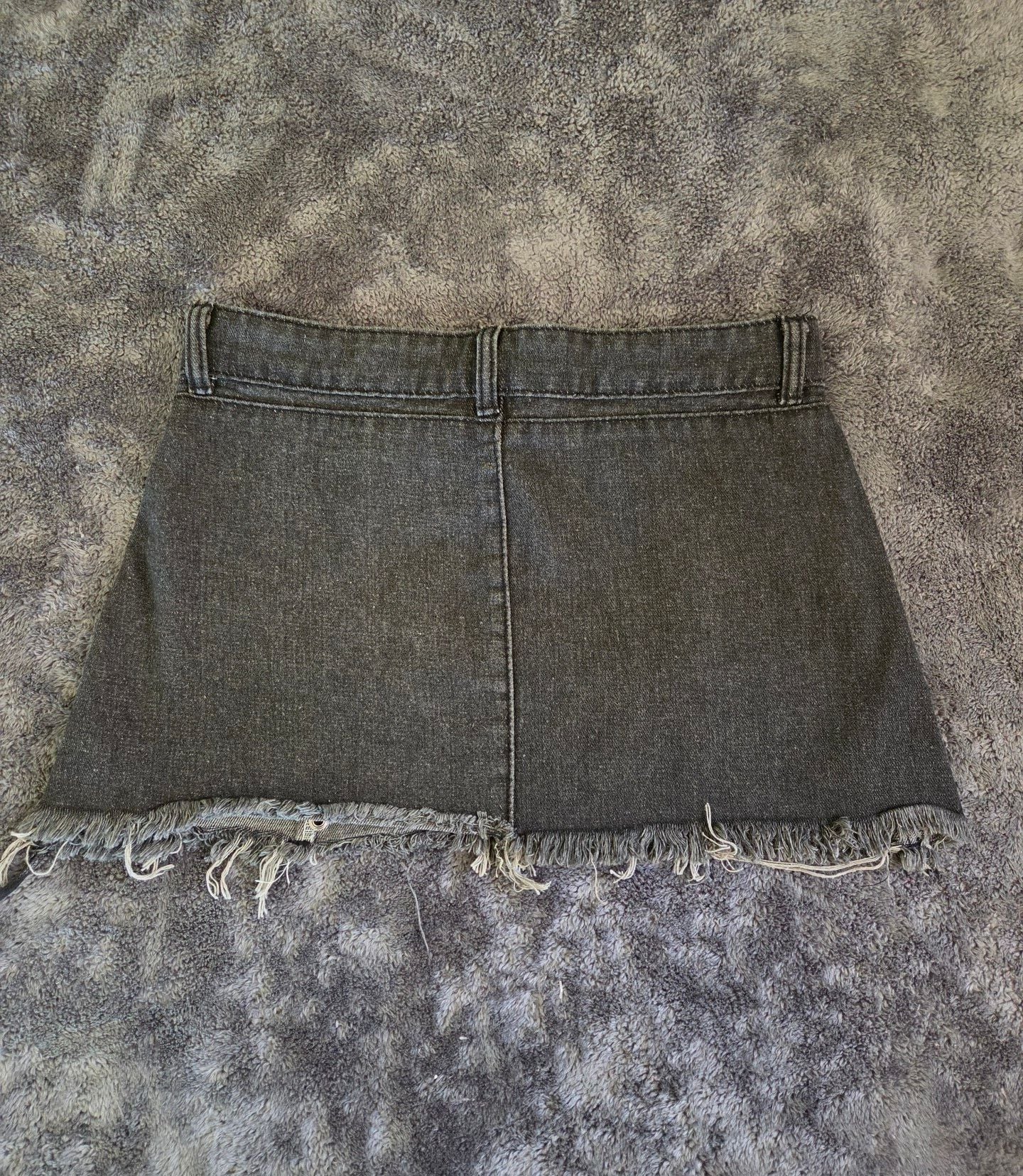 Y2K punk rock Black Denim Studded Cross Mini Skirt 4