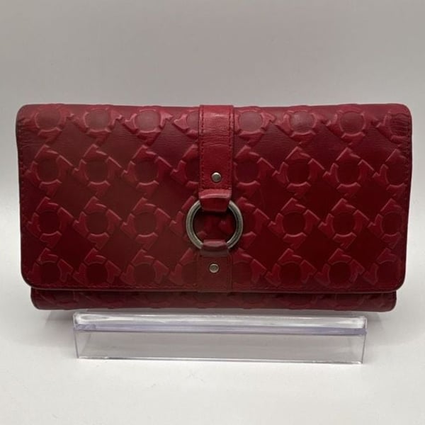 Kenneth Cole Reaction Red Embossed Logo Tri-Fold Wallet
