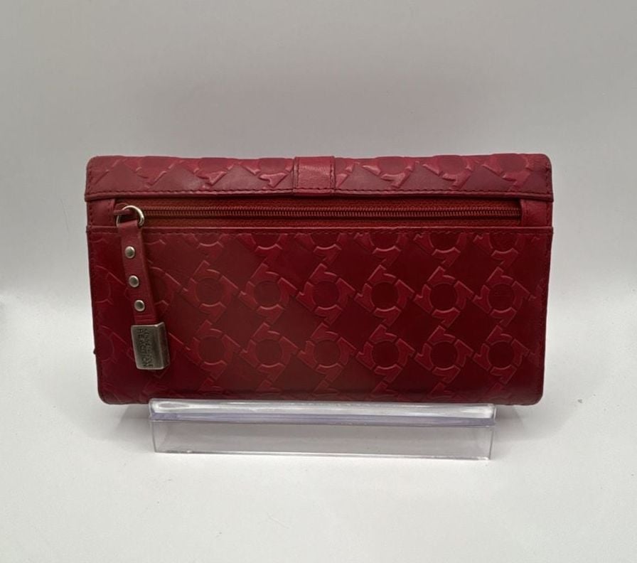 Kenneth Cole Reaction Red Embossed Logo Tri-Fold Wallet 3