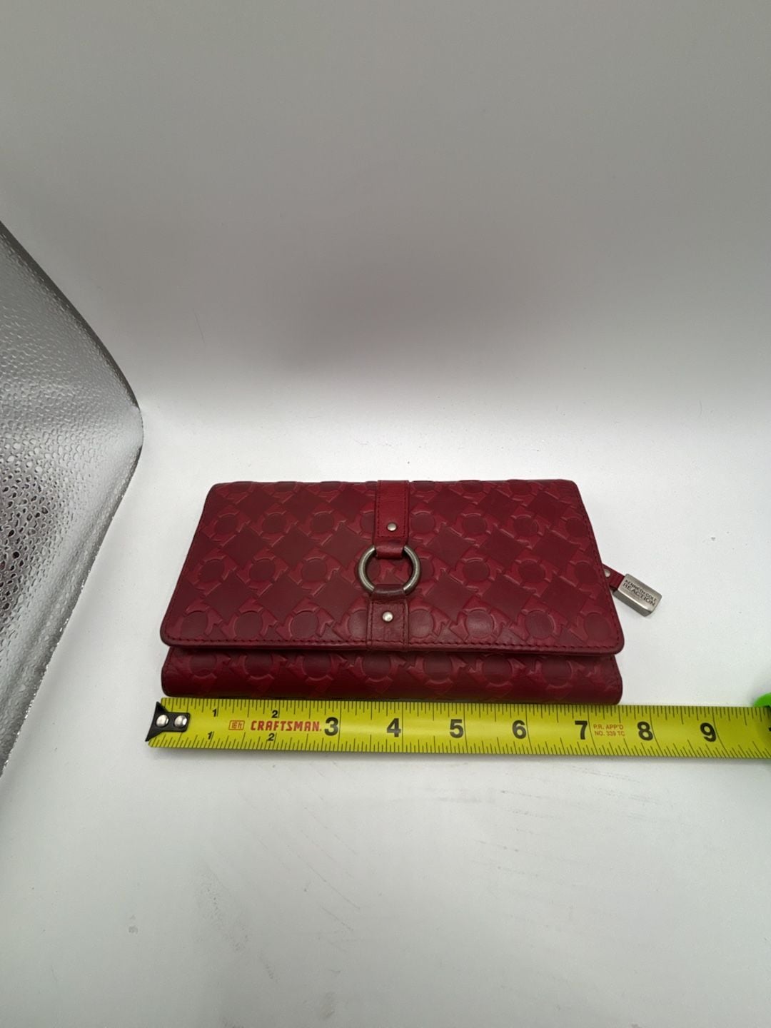 Kenneth Cole Reaction Red Embossed Logo Tri-Fold Wallet 7