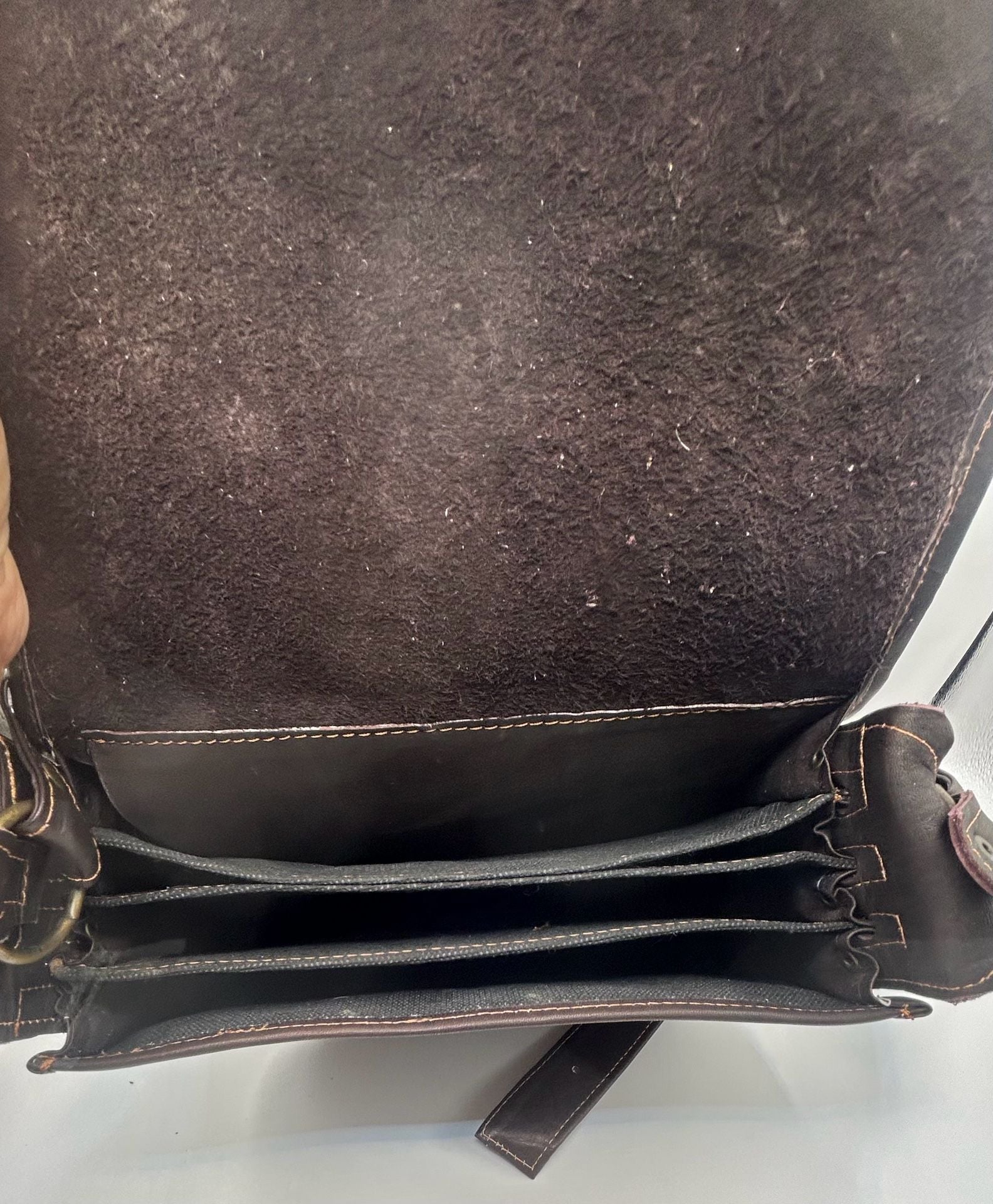 Vintage Western Style Brown Leather Saddle Crossbody Bag 7