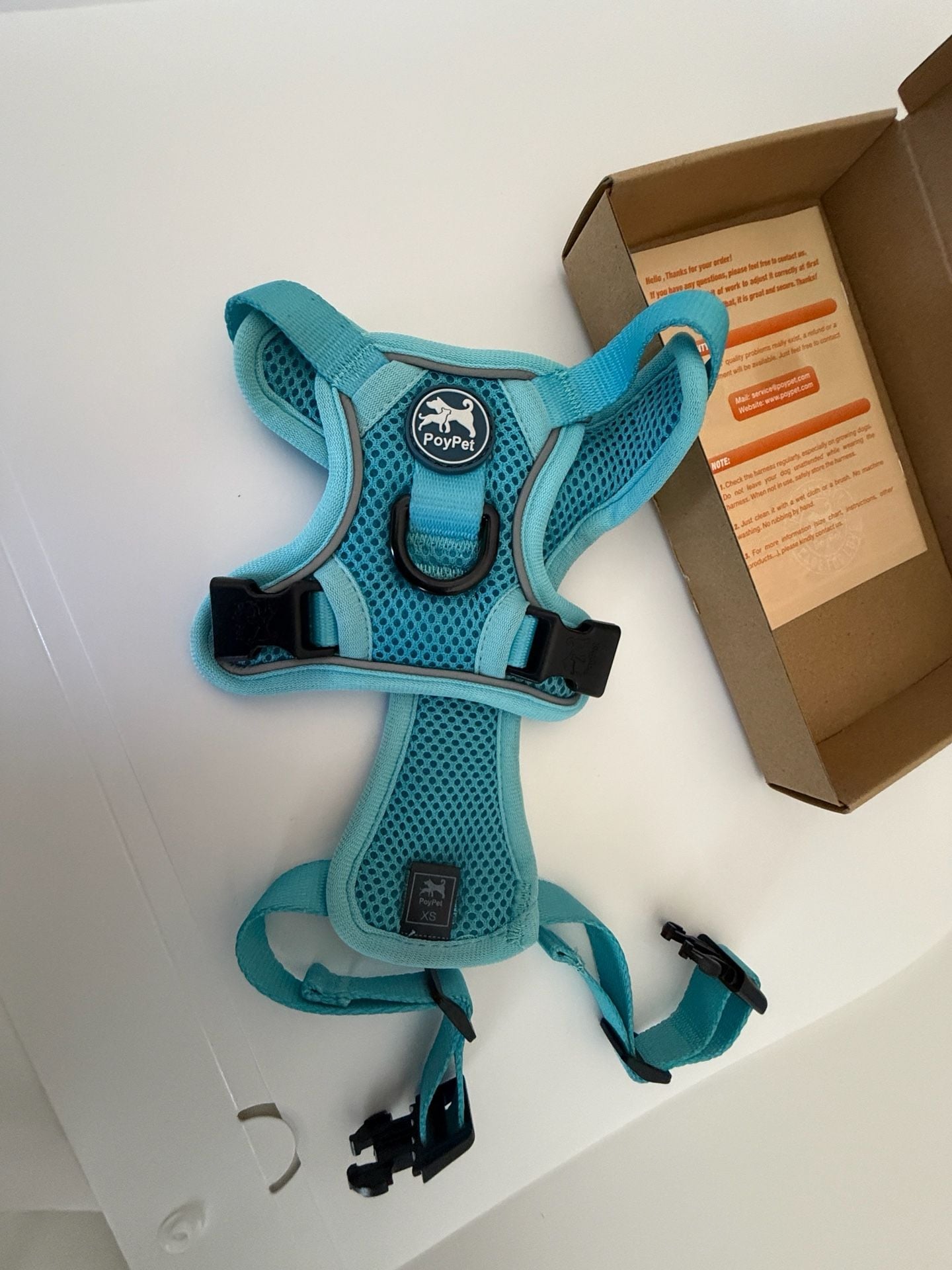 PoyPet No-Pull Dog Harness Mesh Vest Blue Size XS 2