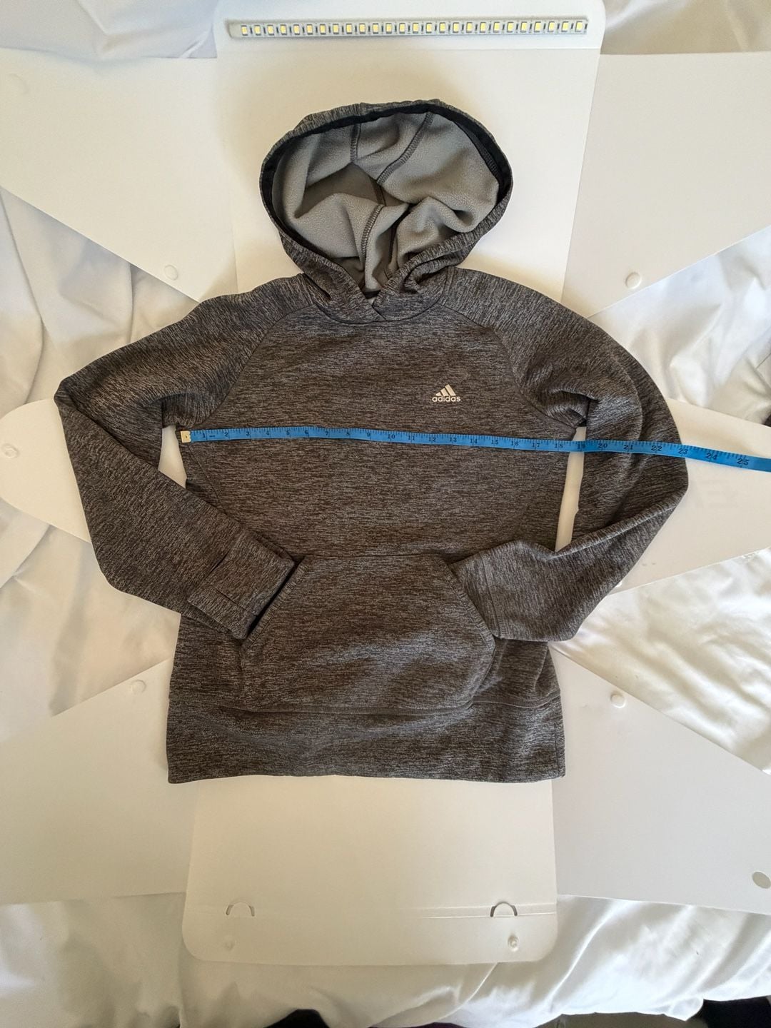 Adidas Climawarm Hoodie Gray Heather Size S 2