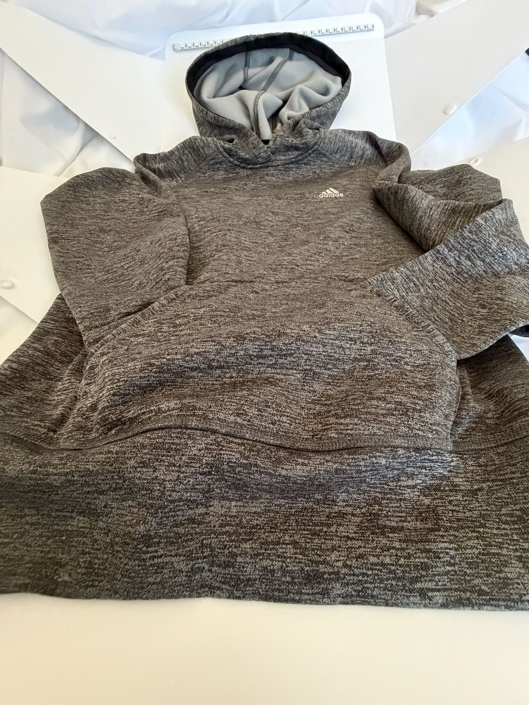 Adidas Climawarm Hoodie Gray Heather Size S 4