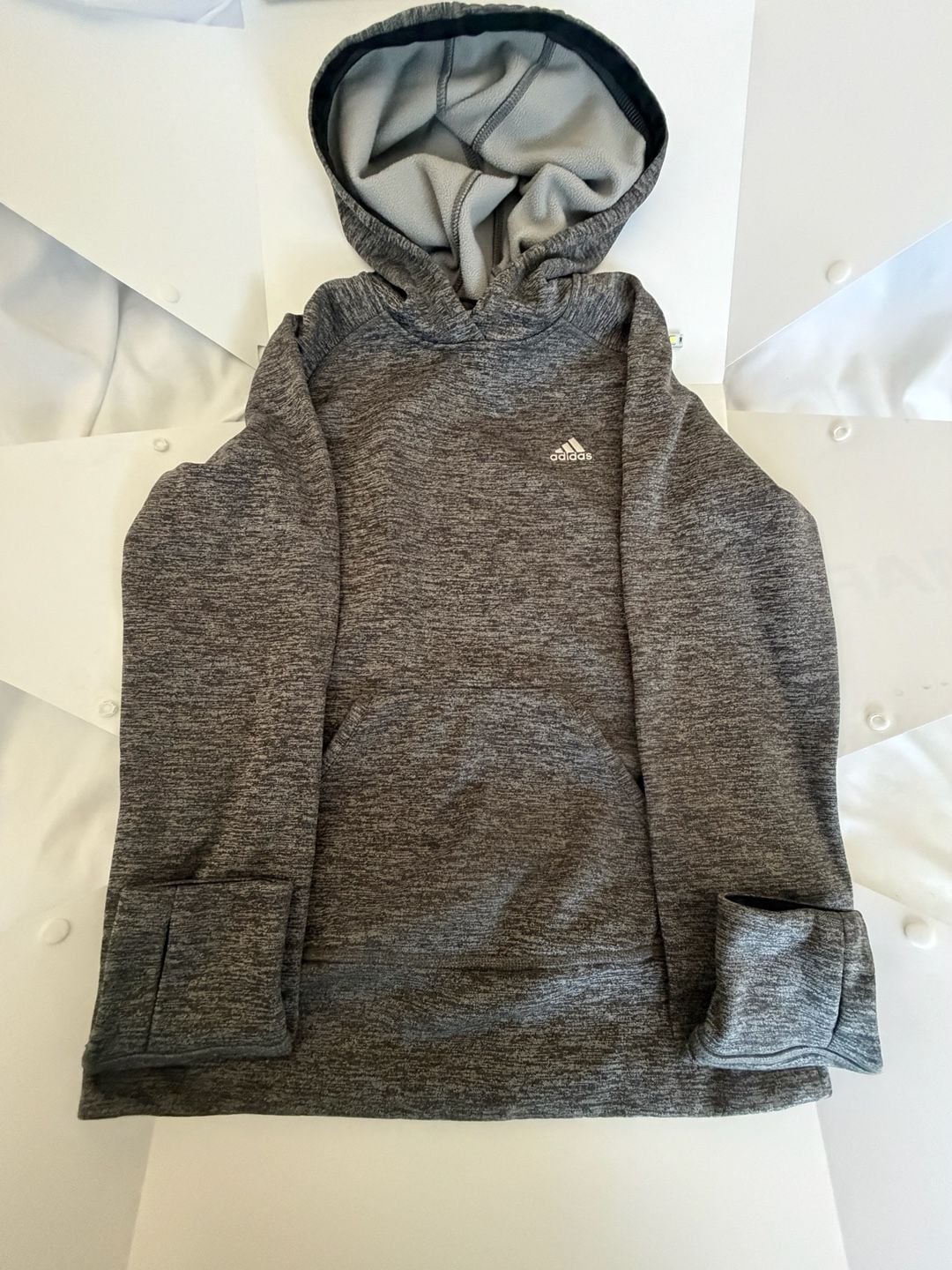 Adidas Climawarm Hoodie Gray Heather Size S 12