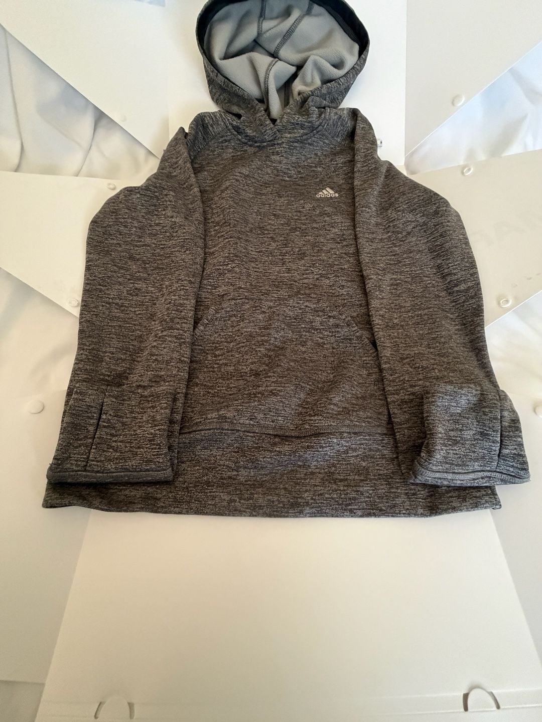 Adidas Climawarm Hoodie Gray Heather Size S 13