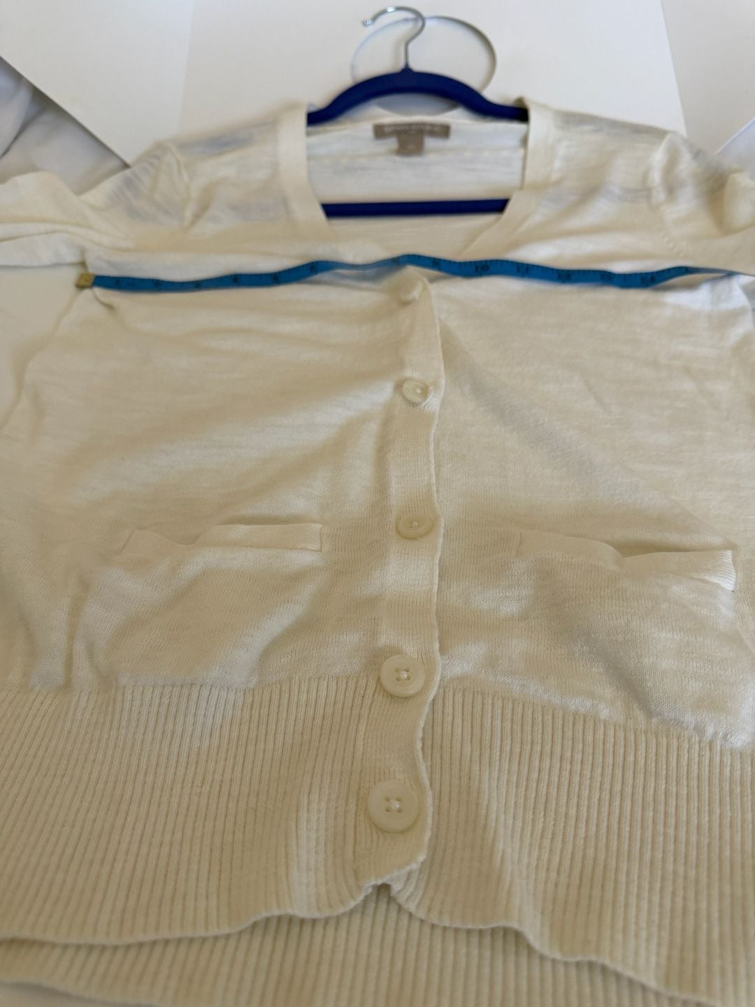 Banana Republic Women's White 100% Cotton V-Neck Button-Down Cardigan Size XS 5
