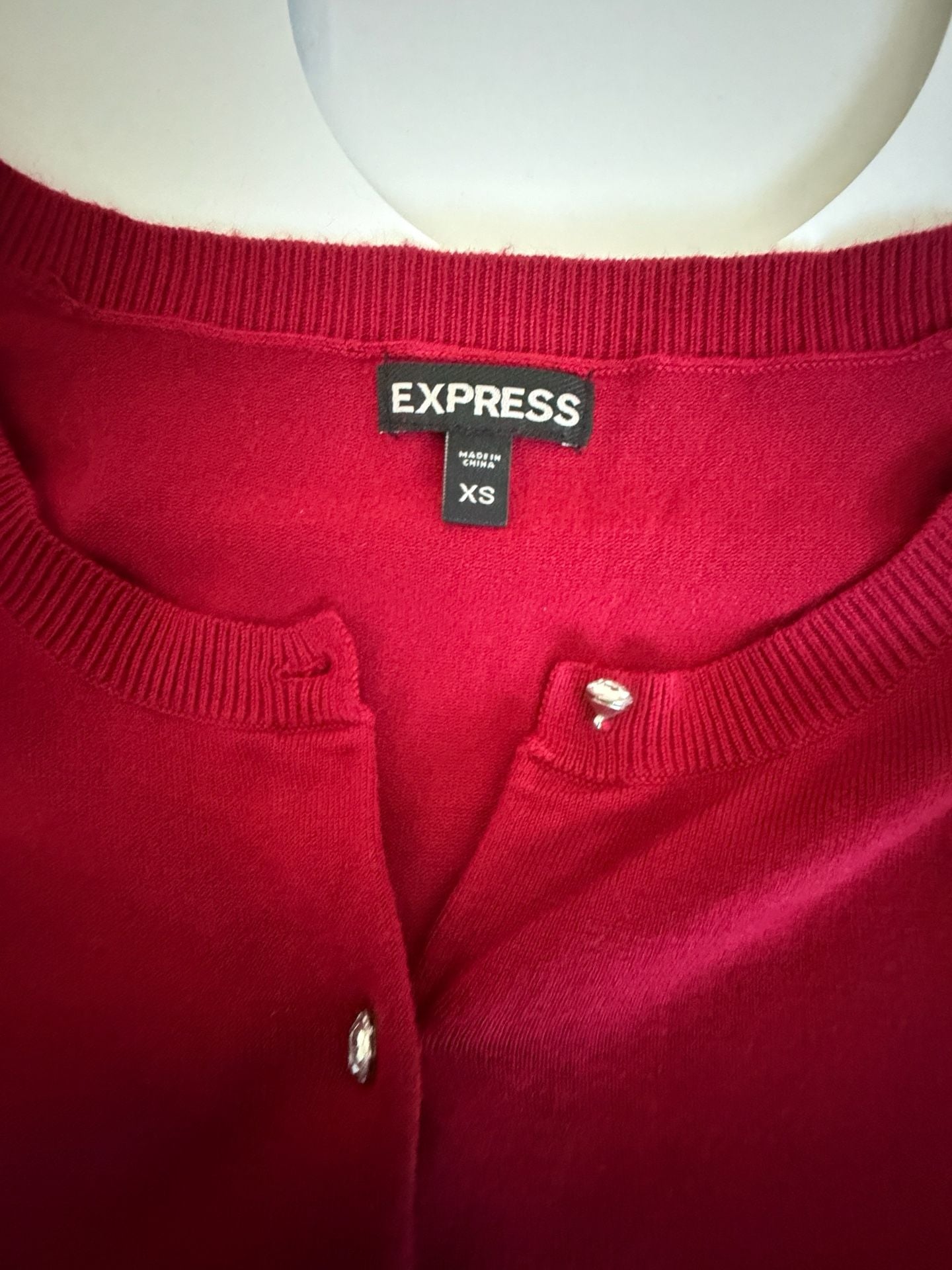 Express Red Button-Front Cardigan Sweater Size XS 4