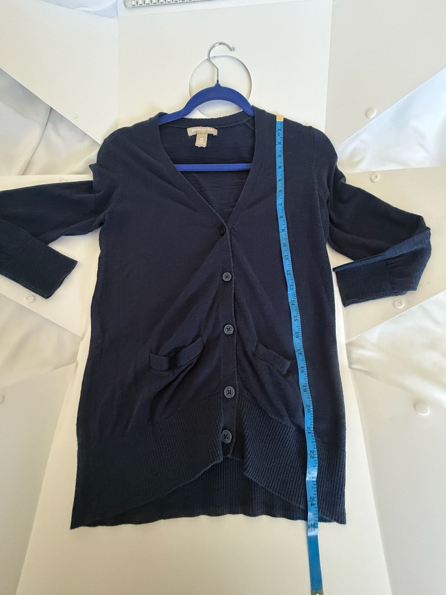 Alya Women's Sz S Blue Pullover Sweater Dress Lightweight Tiered Bell Sleeve 7