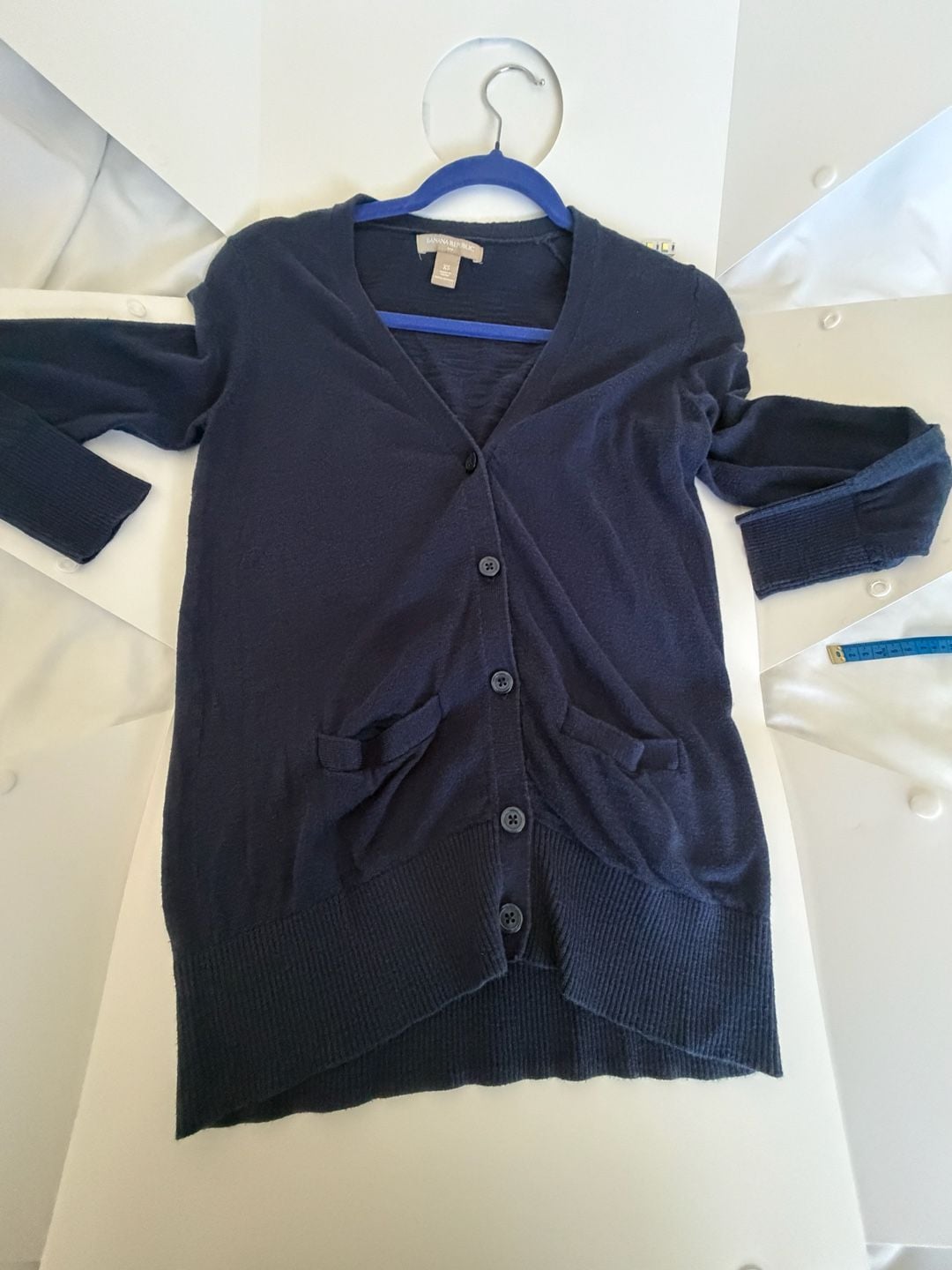 Alya Women's Sz S Blue Pullover Sweater Dress Lightweight Tiered Bell Sleeve 8