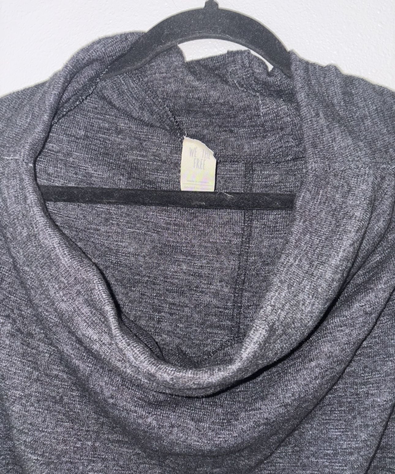 We The Free Charcoal Grey Cowl Neck Long Sleeve Pullover Top 3