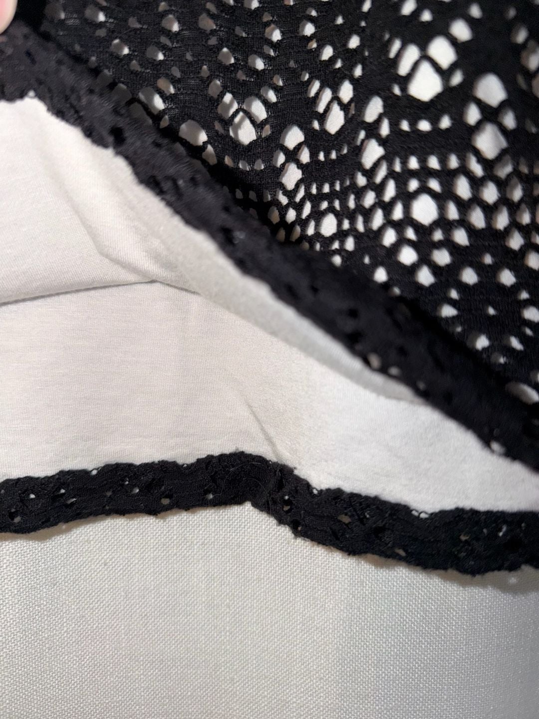 Bisou Bisou Black Lace Overlay Midi Skirt Size L 4