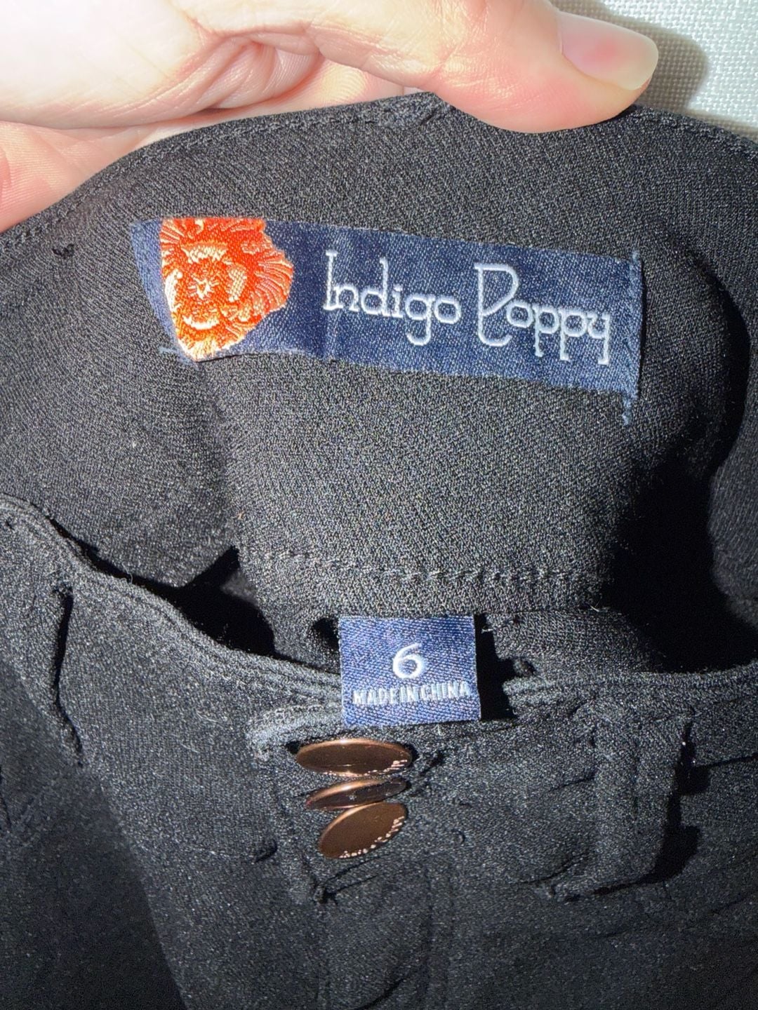 Indigo Poppy Black High-Waisted Shorts Size 6 5