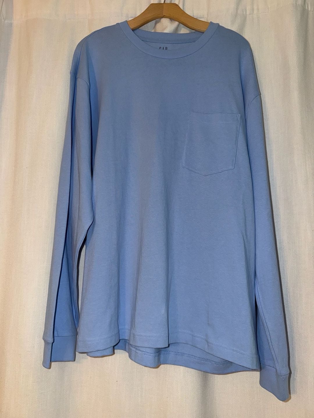 Gap Long Sleeve Pocket T-Shirt Light Blue XL 2