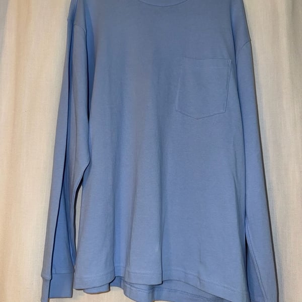 Gap Long Sleeve Pocket T-Shirt Light Blue XL