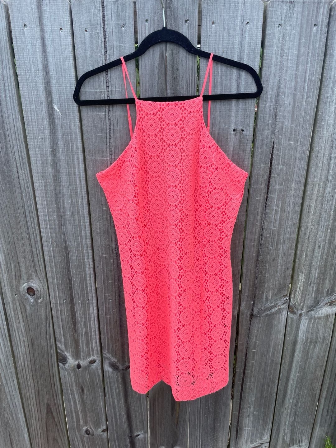 Lilly Pulitzer Pink Lace High Neck Dress Size L 2